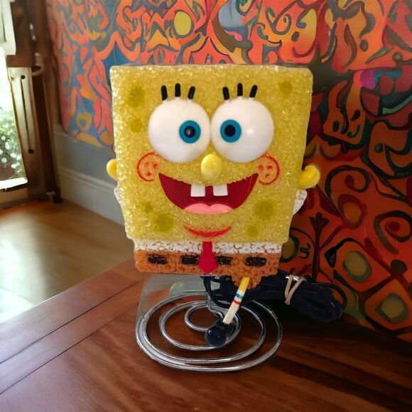 Spongebob Squarepants Lamp Light Running Bob Nickelodeon Melted Plastic Spring. - Picture 14 of 16